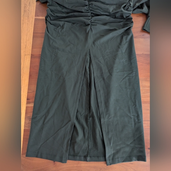 Revolve Susana Monaco mock gathered dress NWT size XL Color Hunter Green - Picture 6 of 9